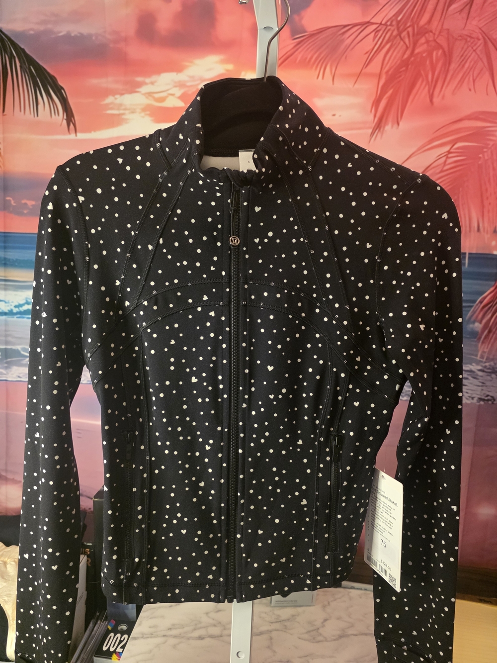 lululemon athletica Black Polka Dot Zip Front Jacket